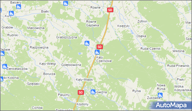 mapa Kąty Czernickie, Kąty Czernickie na mapie Targeo