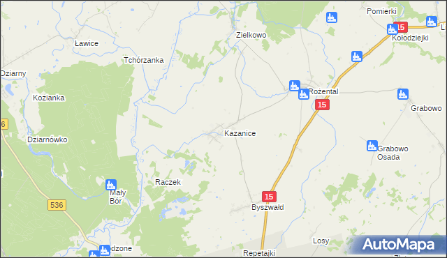 mapa Kazanice, Kazanice na mapie Targeo
