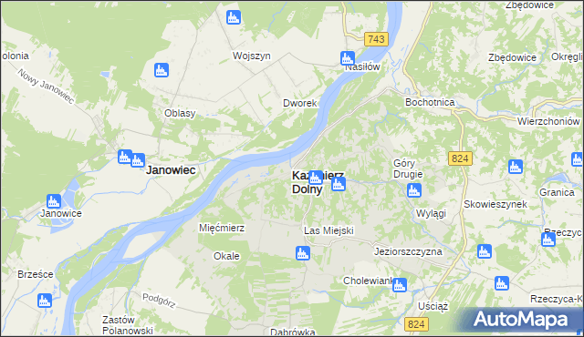 mapa Kazimierz Dolny, Kazimierz Dolny na mapie Targeo
