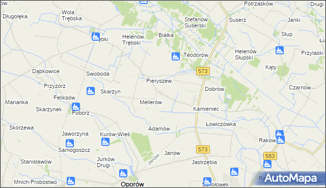 mapa Kaźmierków, Kaźmierków na mapie Targeo