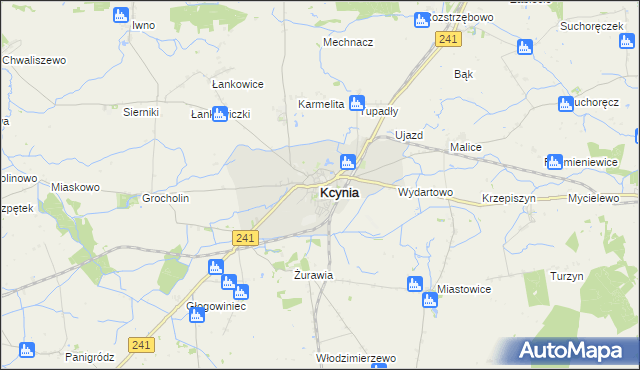 mapa Kcynia, Kcynia na mapie Targeo