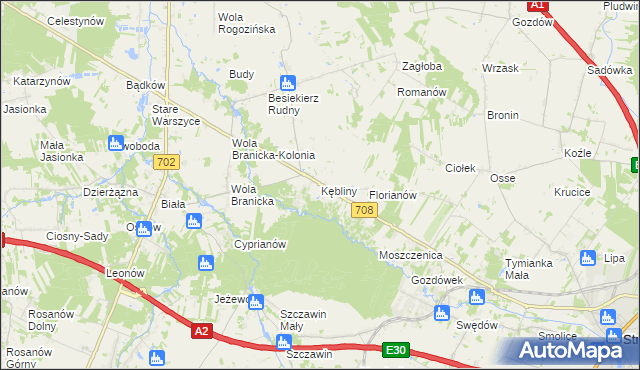 mapa Kębliny, Kębliny na mapie Targeo