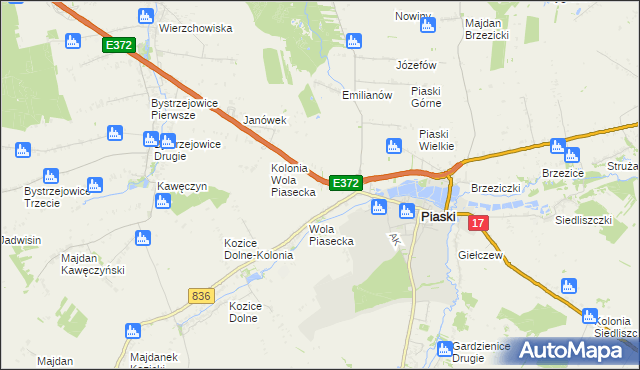 mapa Kębłów gmina Piaski, Kębłów gmina Piaski na mapie Targeo