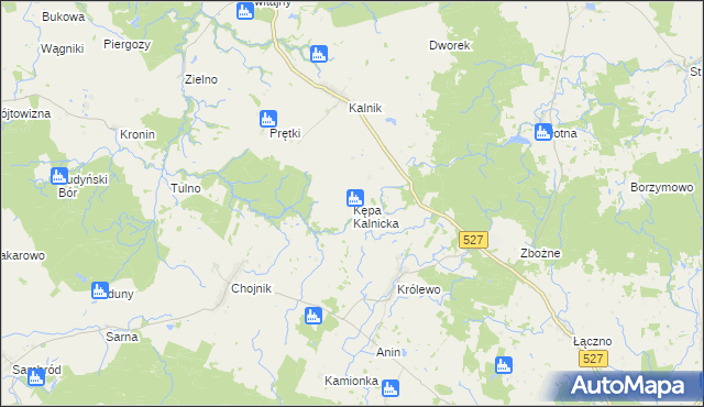 mapa Kępa Kalnicka, Kępa Kalnicka na mapie Targeo
