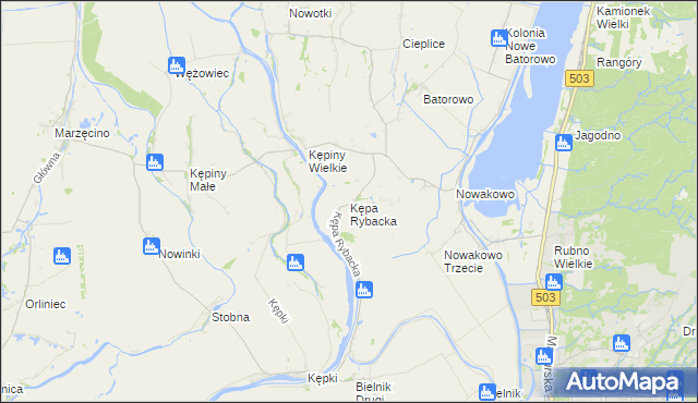 mapa Kępa Rybacka, Kępa Rybacka na mapie Targeo