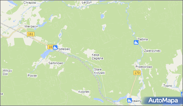 mapa Kępa Zagajna, Kępa Zagajna na mapie Targeo