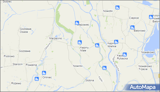 mapa Kępiny Małe, Kępiny Małe na mapie Targeo