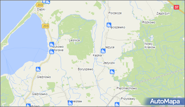 mapa Kępka gmina Darłowo, Kępka gmina Darłowo na mapie Targeo