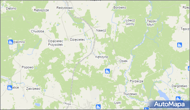 mapa Kętrzyno, Kętrzyno na mapie Targeo