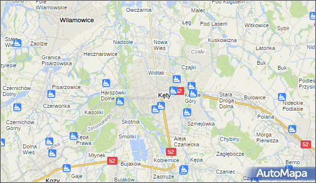 mapa Kęty, Kęty na mapie Targeo
