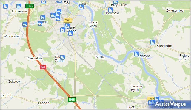mapa Kiełcz, Kiełcz na mapie Targeo