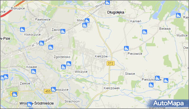 mapa Kiełczów, Kiełczów na mapie Targeo