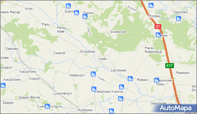 mapa Kiełki, Kiełki na mapie Targeo