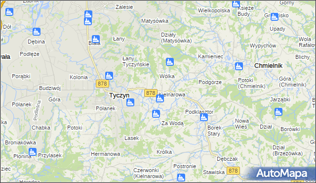 mapa Kielnarowa, Kielnarowa na mapie Targeo