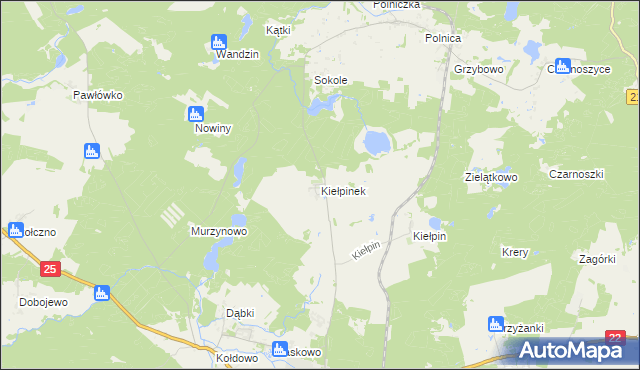 mapa Kiełpinek, Kiełpinek na mapie Targeo