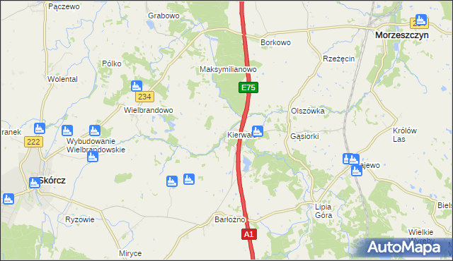 mapa Kierwałd, Kierwałd na mapie Targeo