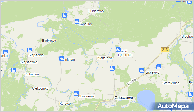 mapa Kierzkowo gmina Choczewo, Kierzkowo gmina Choczewo na mapie Targeo