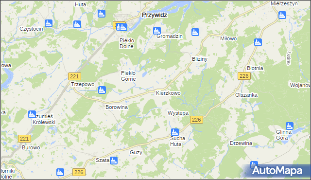 mapa Kierzkowo gmina Przywidz, Kierzkowo gmina Przywidz na mapie Targeo