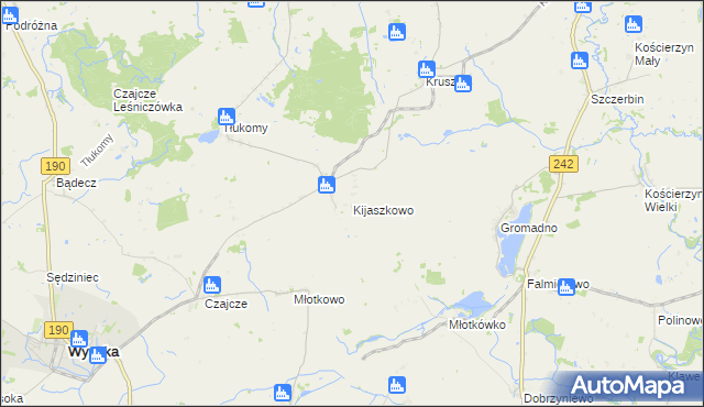 mapa Kijaszkowo gmina Wysoka, Kijaszkowo gmina Wysoka na mapie Targeo