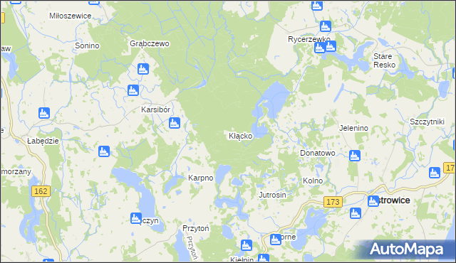 mapa Kłącko, Kłącko na mapie Targeo