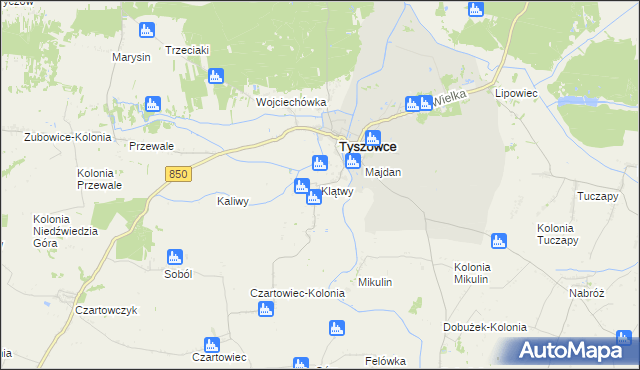 mapa Klątwy, Klątwy na mapie Targeo