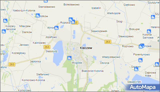 mapa Kleczew, Kleczew na mapie Targeo