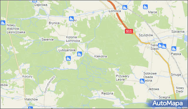 mapa Klekotna, Klekotna na mapie Targeo