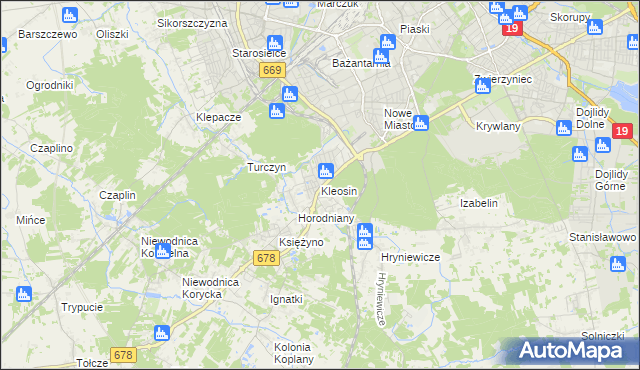 mapa Kleosin, Kleosin na mapie Targeo