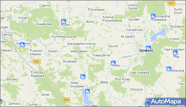 mapa Klepczarnia, Klepczarnia na mapie Targeo