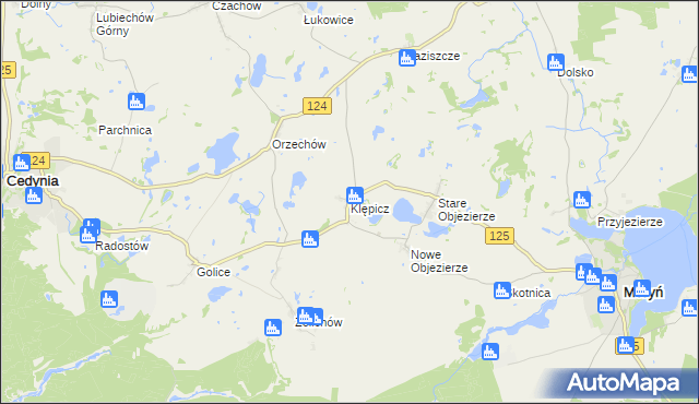 mapa Klępicz, Klępicz na mapie Targeo