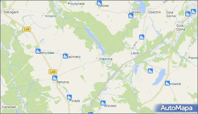 mapa Klępnica, Klępnica na mapie Targeo