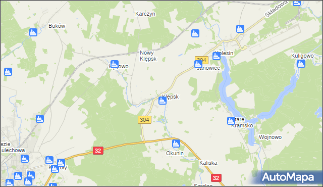 mapa Klępsk, Klępsk na mapie Targeo