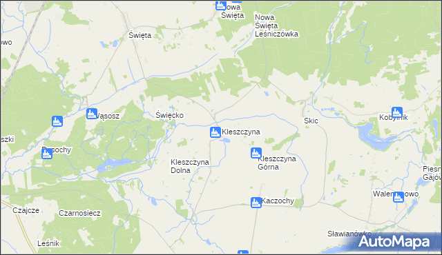 mapa Kleszczyna, Kleszczyna na mapie Targeo
