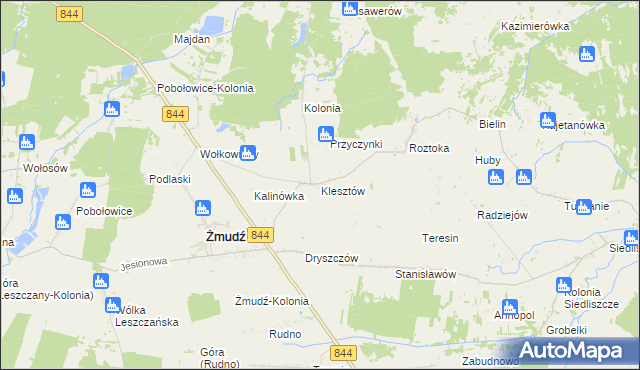 mapa Klesztów, Klesztów na mapie Targeo