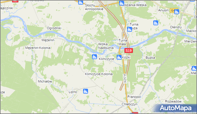 mapa Klimczyce, Klimczyce na mapie Targeo