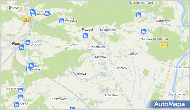 mapa Kliszów gmina Rudna, Kliszów gmina Rudna na mapie Targeo