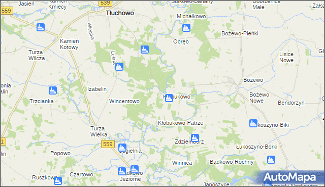 mapa Kłobukowo, Kłobukowo na mapie Targeo