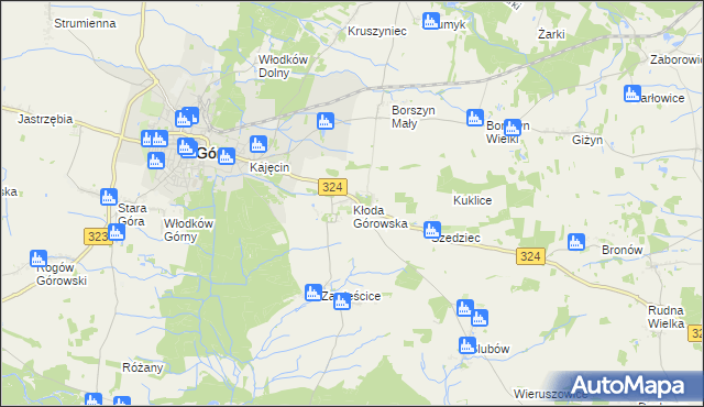 mapa Kłoda Górowska, Kłoda Górowska na mapie Targeo