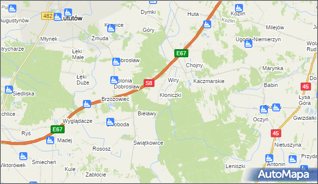 mapa Kłoniczki, Kłoniczki na mapie Targeo