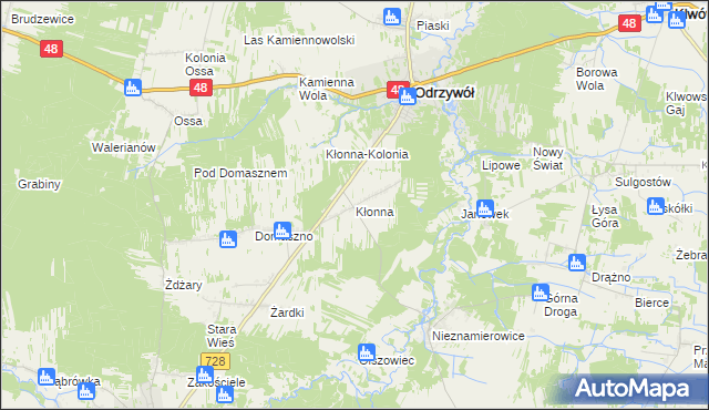 mapa Kłonna, Kłonna na mapie Targeo