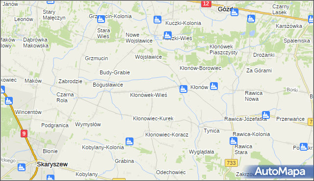 mapa Kłonówek-Kolonia, Kłonówek-Kolonia na mapie Targeo