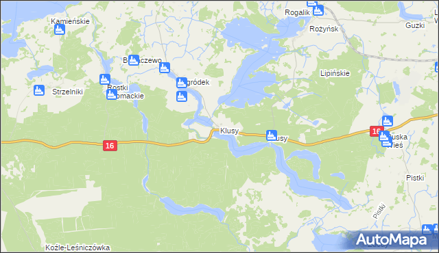 mapa Klusy gmina Orzysz, Klusy gmina Orzysz na mapie Targeo