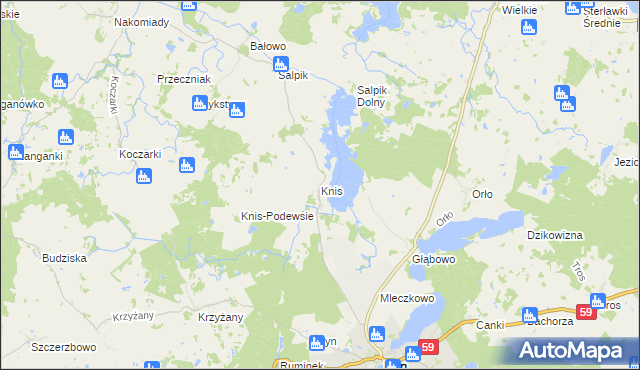 mapa Knis, Knis na mapie Targeo