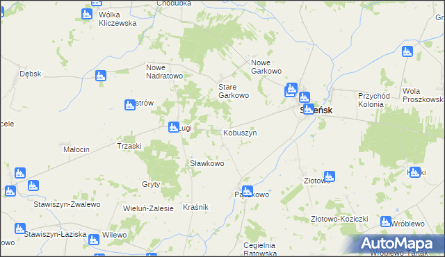 mapa Kobuszyn, Kobuszyn na mapie Targeo