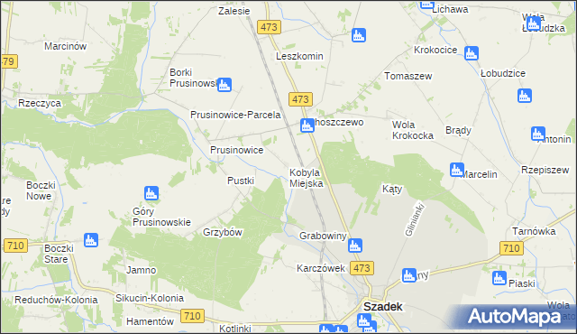 mapa Kobyla Miejska, Kobyla Miejska na mapie Targeo