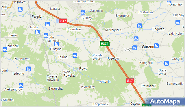 mapa Kobyla Wola, Kobyla Wola na mapie Targeo
