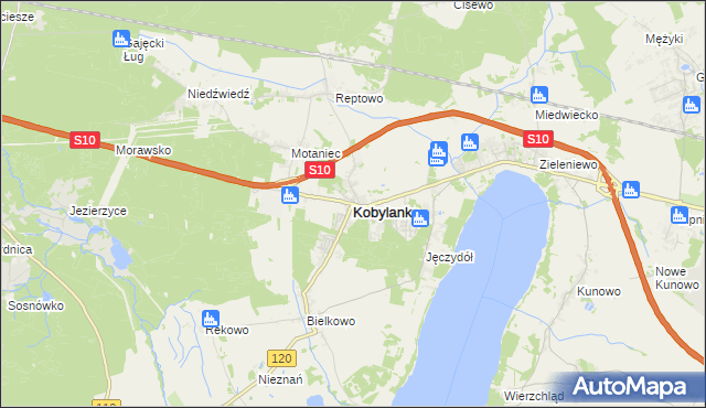 mapa Kobylanka powiat stargardzki, Kobylanka powiat stargardzki na mapie Targeo