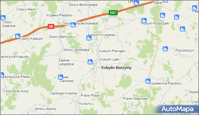 mapa Kobylin-Latki, Kobylin-Latki na mapie Targeo