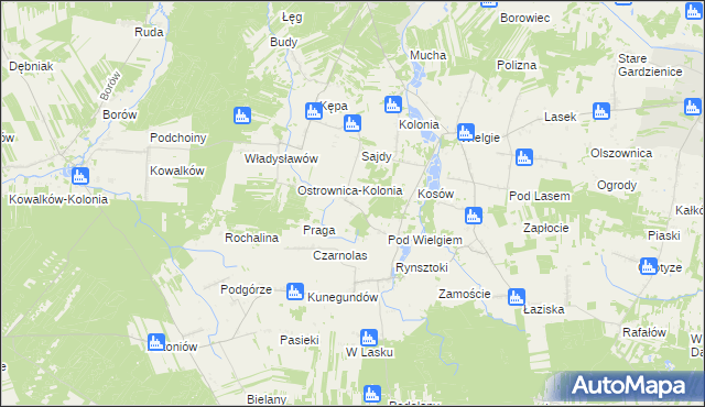 mapa Kochanów gmina Ciepielów, Kochanów gmina Ciepielów na mapie Targeo