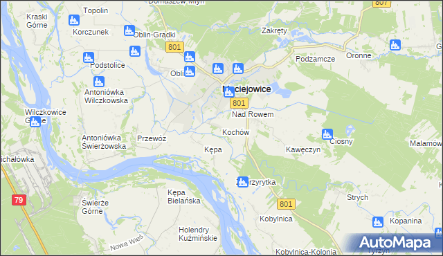 mapa Kochów gmina Maciejowice, Kochów gmina Maciejowice na mapie Targeo